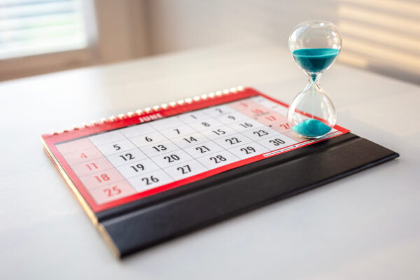 Hourglass on top of calendar holdover