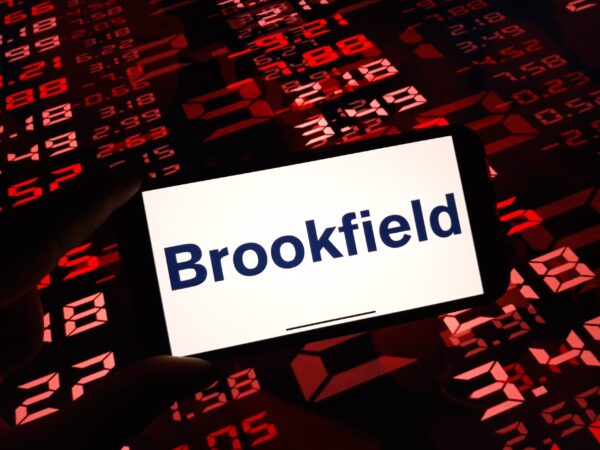 Konskie, Poland – January 07, 2024: Brookfield Asset Management company logo displayed on mobile phone screen brookfield