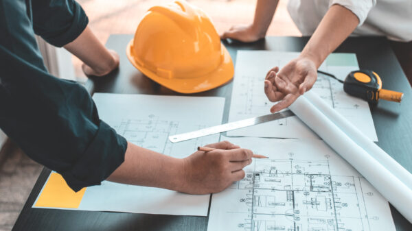 Meeting of engineers and architects in building planning, Consul